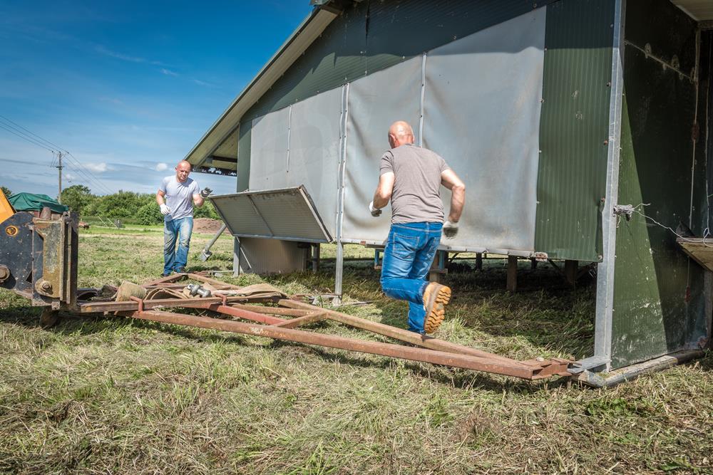 Construction on a barn at Rookery Farm
